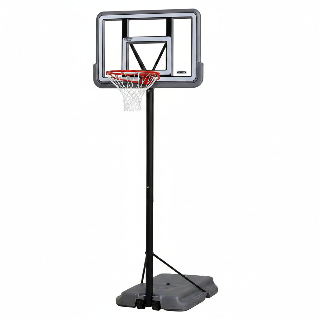 90690 Portable Basketball System, Gray, 44" Polycarbonate Backboard