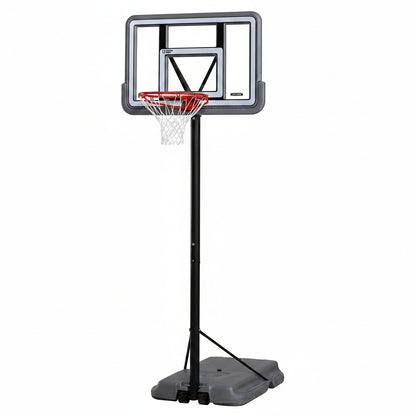 90690 Portable Basketball System, Gray, 44" Polycarbonate Backboard