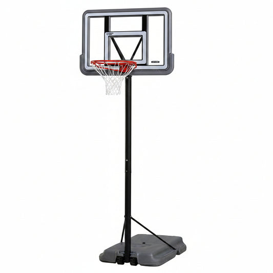 90690 Portable Basketball System, Gray, 44" Polycarbonate Backboard