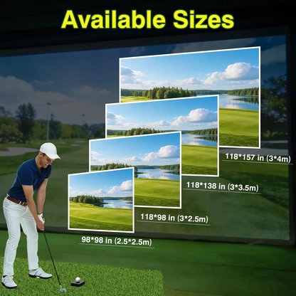Golf Simulator Impact Screen,Clear Impact Screen（78/98/118/138/157In with 10 Spring Buckles and 1 Rope for Golf Training, Home Golf Simulator Screen for Indoor/Garage